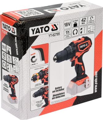Дрель-шуруповерт аккумуляторный YATO YT-82795
