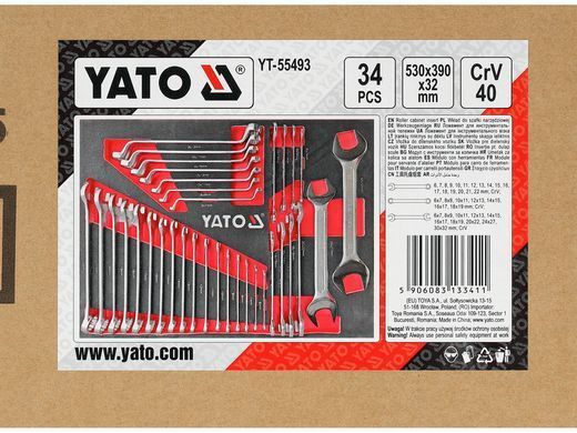 Вставка з ЕВА-матеріалу з інструментами 34 шт. YATO YT-55493