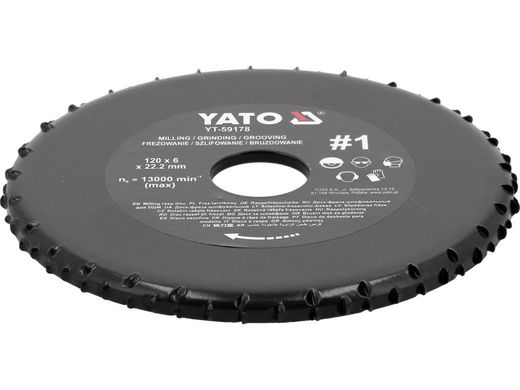 Диск-фреза шліфувальний 120х6 мм №1 для УШМ YATO YT-59178