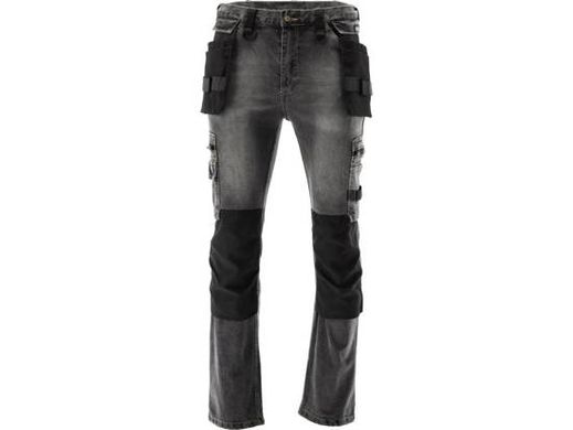 Рабочие брюки эластичные джинсы 2XL серо-стальной цвет YATO YT-79065