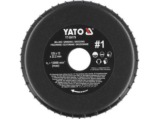 Диск-фреза шліфувальний 120х12 мм №1 для УШМ YATO YT-59179