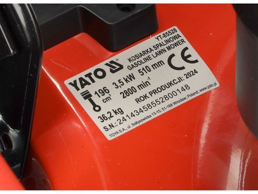 Бензинова газонокосарка 51 см з приводом 196 см&sup3; YATO YT-85528