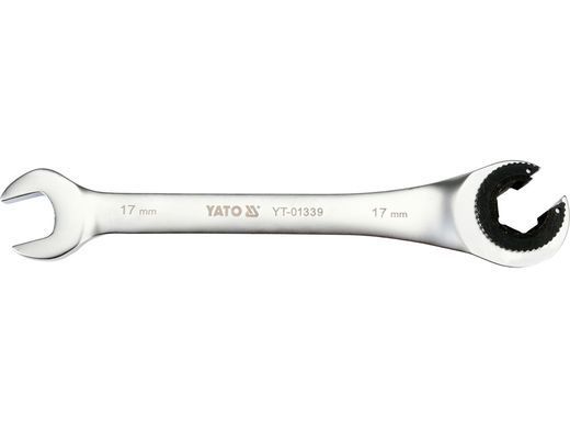 Трещоточный ключ в полуоткрытом состоянии 19 мм YATO YT-01341
