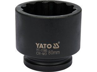 Ударна насадка 1" 12-гранна 80 мм для маточин YATO YT-11995