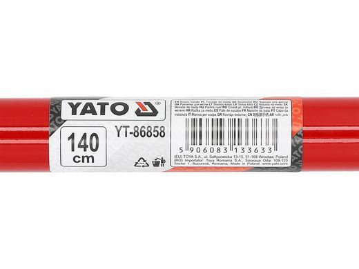 Металлическая ручка с резьбой для метлы 140 см YATO YT-86858