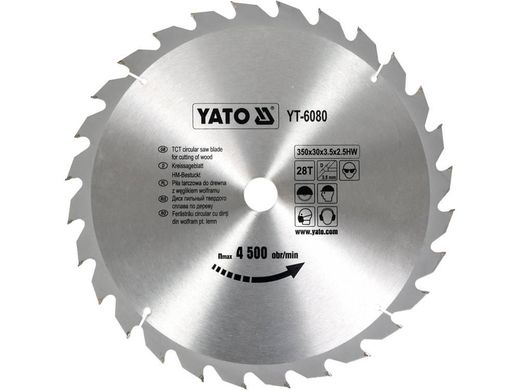 Пильний диск WIDIA для дерева 350x28Tx30мм YATO YT-6080