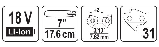 Аккумуляторная цепная пила 7" 18В без аккумулятора YATO YT-828134