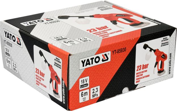 Мойка высокого давления аккумуляторная 18 В YATO YT-85930