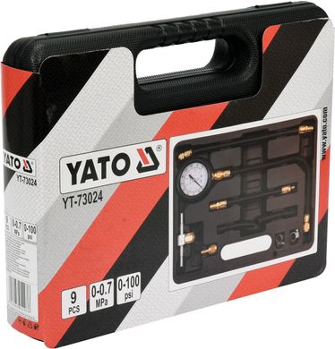Прилад для вимірювання тиску палива 9 предметів YATO YT-73024