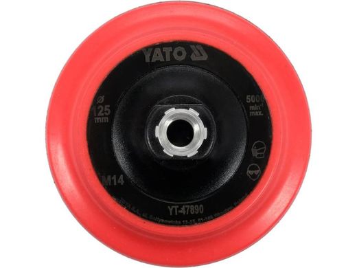Крепление для полировальных кругов 125 мм с липучкой, М14 YATO YT-47890