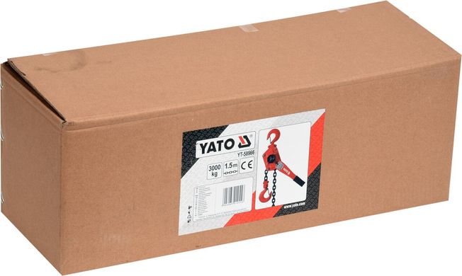 Ручная цепная таль 3 тонны рычажная YATO YT-58966