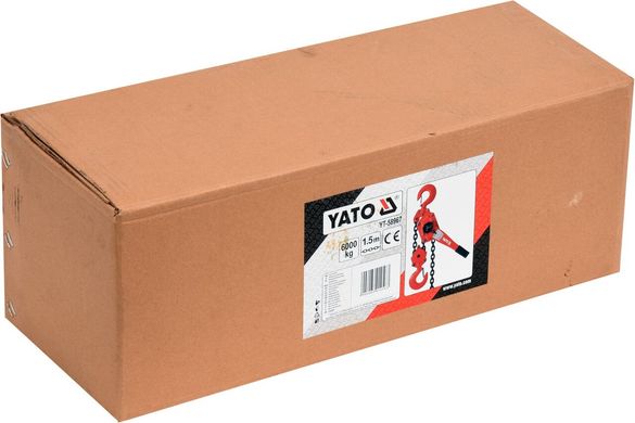 Цепная ручная рычажная таль 6 тонн YATO YT-58967