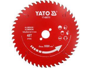 Диск відрізний для алюмінію TCT PTFE 165x20x48T YATO YT-608751