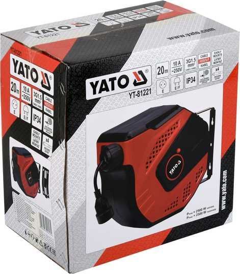 ▷ Удлинитель электрический на автоматическом барабане 20 м YATO